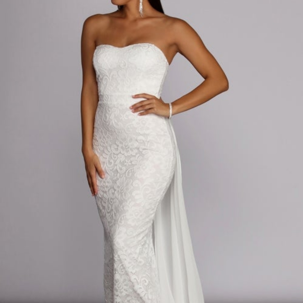 White civil wedding dress